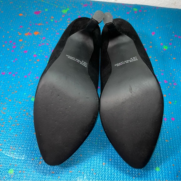 Cathy Jean Pump Heels Build-in Platform Black suede women’s size 9 leather - Picture 6 of 11